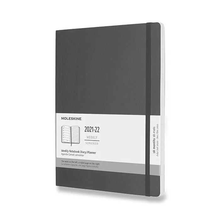 Hlavný obrázok produktu 18měsíční diář Moleskine 2021-22 - měkké desky černý