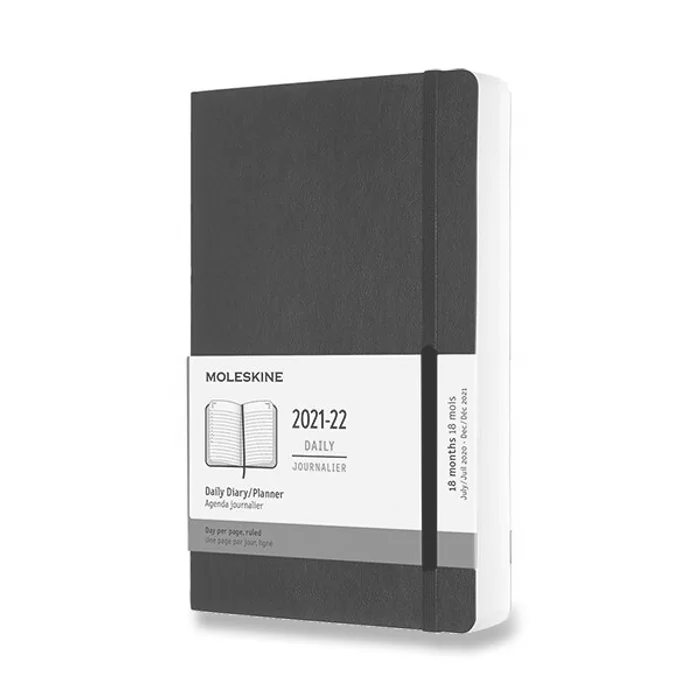 Hlavný obrázok produktu 18měsíční diář Moleskine 2021-22 - měkké desky černý