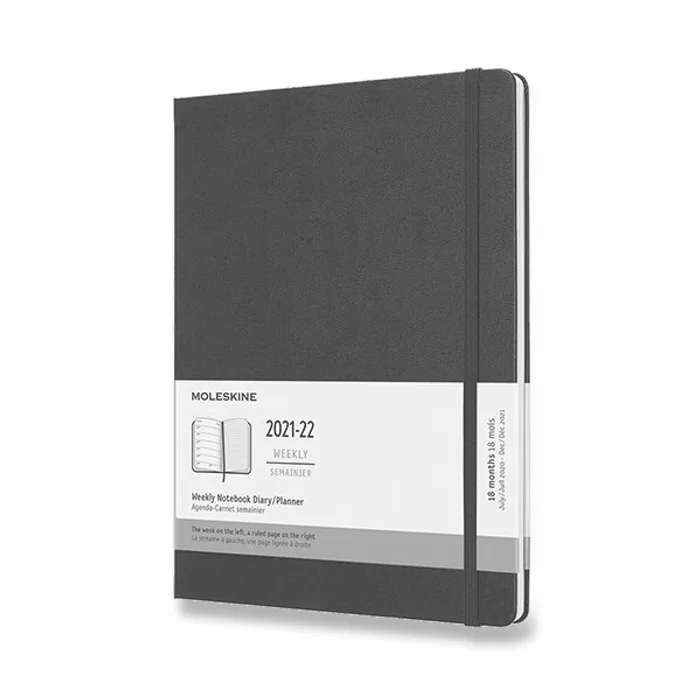 Hlavný obrázok produktu 18měsíční diář Moleskine 2021-22 - tvrdé desky černý
