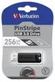 256GB USB Flash disk PinStripe, USB 3.0, VERBATIM, čierny