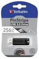 256GB USB Flash disk PinStripe, USB 3.0, VERBATIM, čierny