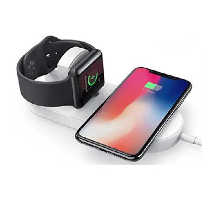 Hlavný obrázok produktu 2v1 bezdrátová nabíječka, pro telefon a Apple Watch, bílá, 5V, 10W, Qi