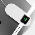 2v1 bezdrôtová nabíjačka, pre telefón a Apple Watch, biela, 5V, 10W, Qi