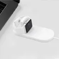2v1 bezdrôtová nabíjačka, pre telefón a Apple Watch, biela, 5V, 10W, Qi