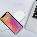 2v1 bezdrôtová nabíjačka, pre telefón a Apple Watch, biela, 5V, 10W, Qi