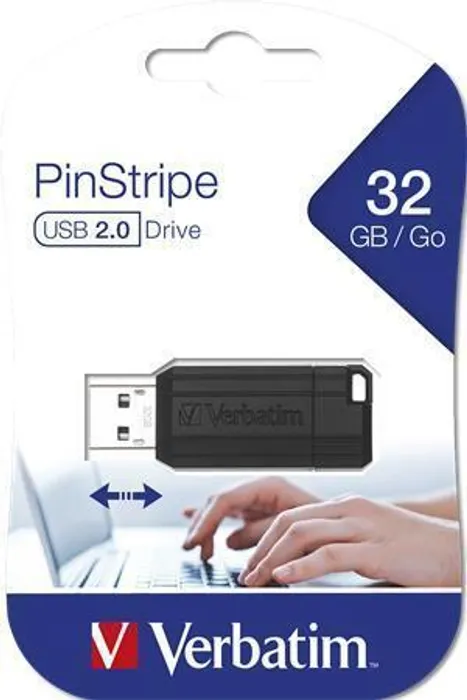 Hlavný obrázok produktu 32GB USB Flash 2.0, 11/8MB/sec, Pin Stripe, VERBATIM, černý