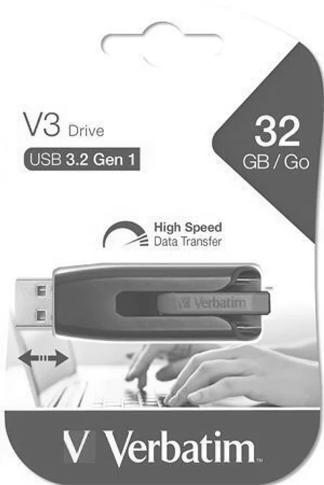 Hlavný obrázok produktu 32GB USB Flash 3.0, 60/12 MB/sec, VERBATIM "V3", černá-šedá