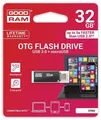 32 GB USB flash disk 3.0 + micro USB adaptér, 120/10 MB/s, kov, GOODRAM „TWIN“