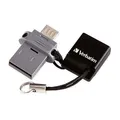 64GB USB flash disk „DUAL“, USB 2.0 + adaptér micro USB, VERBATIM