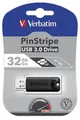 32GB USB Flash disk PinStripe, USB 3.0, VERBATIM, čierny