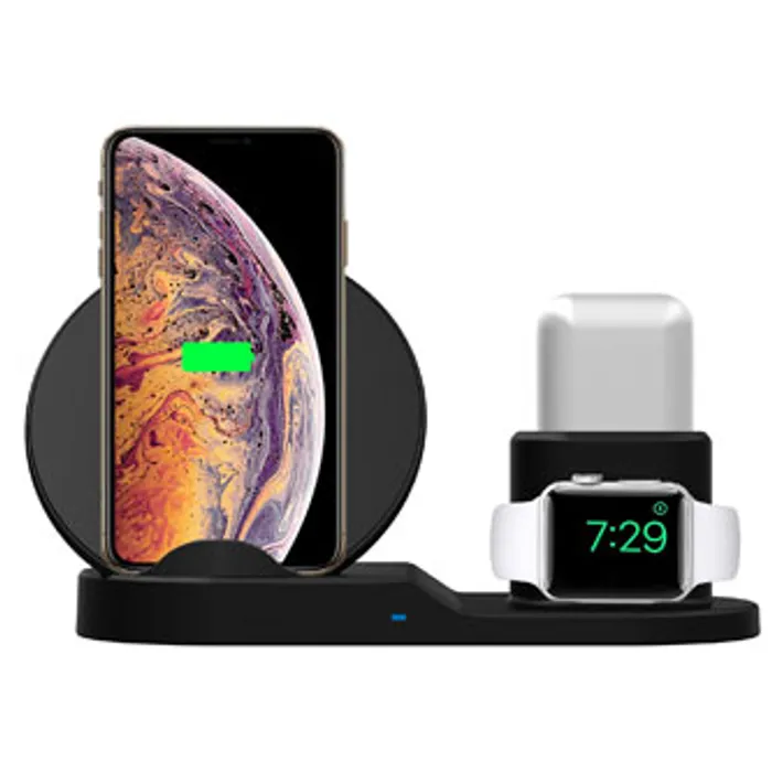 Hlavný obrázok produktu 3v1 bezdrátová nabíječka, pro telefon, Apple Watch a Airpods, černá, 5/9V, 15W, Qi