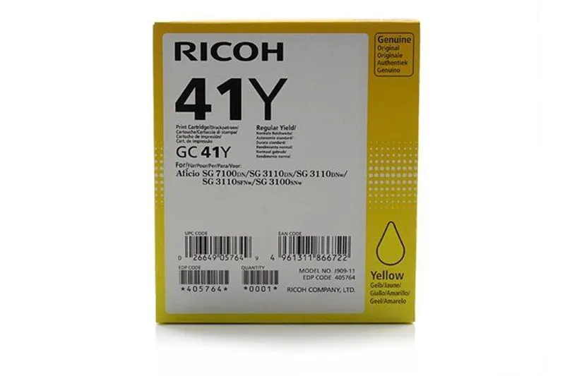 Hlavný obrázok produktu 405764 Toner pro SG 3100SNw, SG 7100DN tiskárny, RICOH Type GC41Y žlutá, 2 200 stránek