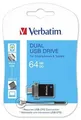 64GB USB flash disk „DUAL“, USB 2.0 + adaptér micro USB, VERBATIM