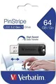 64GB USB Flash disk PinStripe, USB 3.0, VERBATIM, čierny
