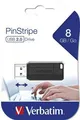 8 GB USB Flash 2.0, 10/4 MB/s, pruhovaný, VERBATIM, čierny
