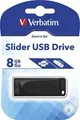 8GB USB Flash 2.0 "Slider", VERBATIM, čierny