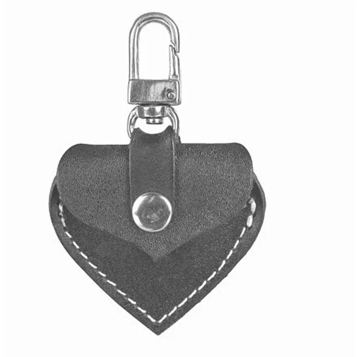 Hlavný obrázok produktu Adresář kožené srdíčko s kovovou karabinkou 5,5x5 cm, - černé