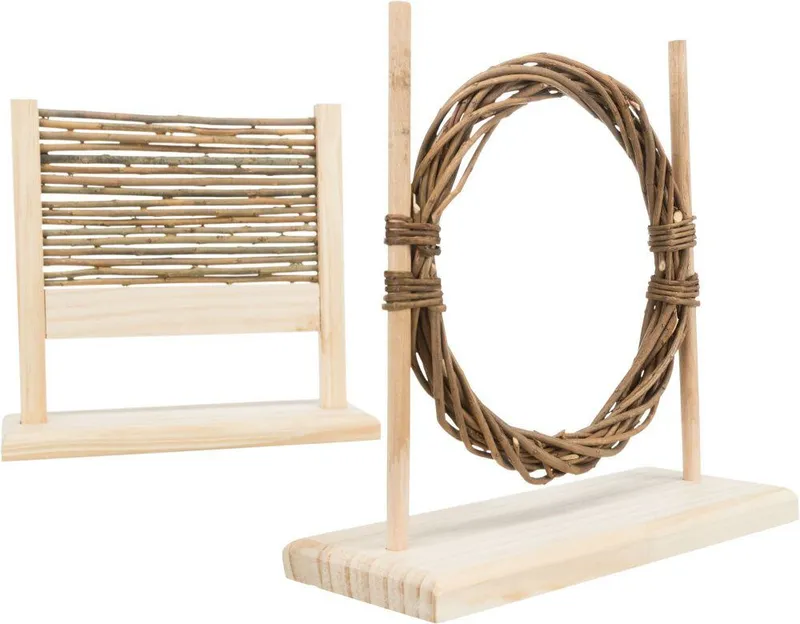 Hlavný obrázok produktu Agility set pro hlodavce - překážka, kruh, dřevo/proutí, 28 × 26 × 12 cm
