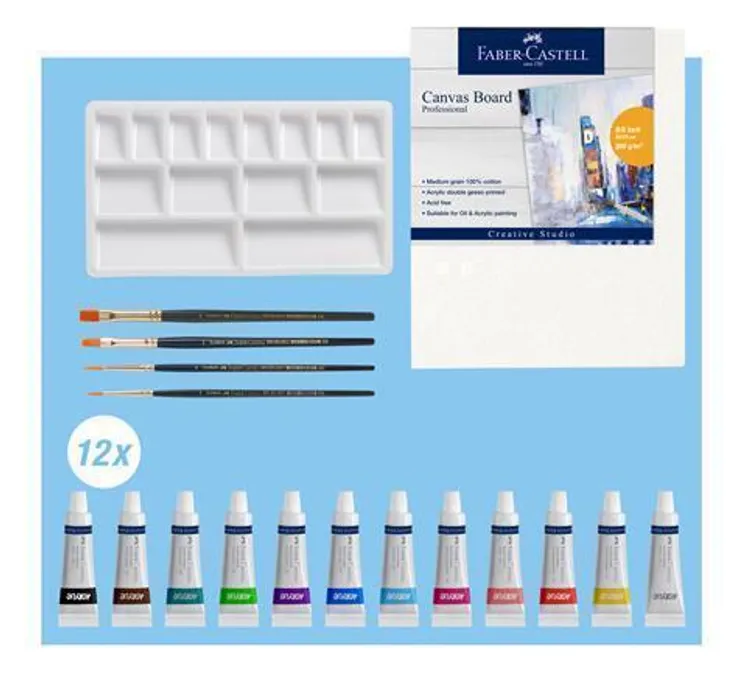 Hlavný obrázok produktu Akrylové barvy Faber-Castell sada 18 ks