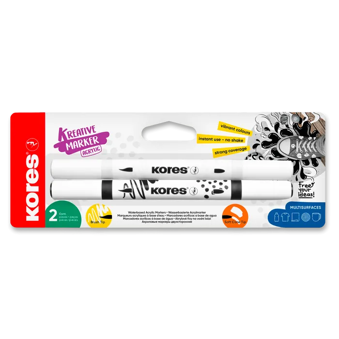 Hlavný obrázok produktu Akrylové popisovače Kores Kreative Markers - sada 2 barev