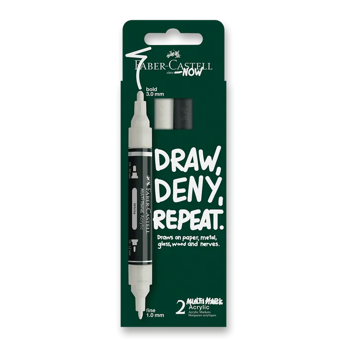 Hlavný obrázok produktu Akrylový popisovač Faber-Castell Multimark Black&White [2 ks]