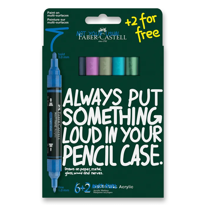 Hlavný obrázok produktu Akrylový popisovač Faber-Castell Multimark Frost [6+2 ks]