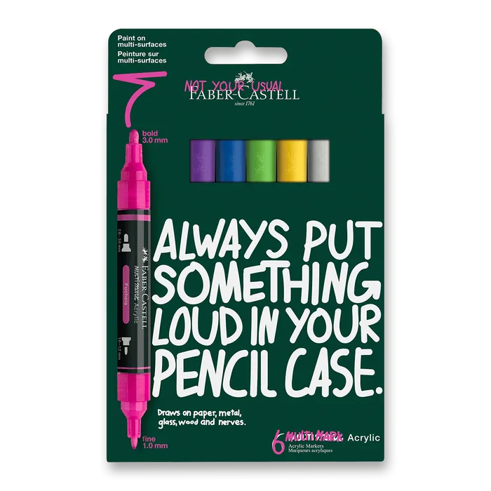 Hlavný obrázok produktu Akrylový popisovač Faber-Castell Multimark Vibrant [6 ks]