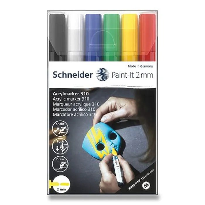 Hlavný obrázok produktu Akrylový popisovač Schneider Paint-It 310 souprava V1, 6 barev