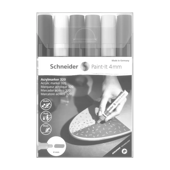 Hlavný obrázok produktu Akrylový popisovač Schneider Paint-It 320 souprava V1, 6 barev