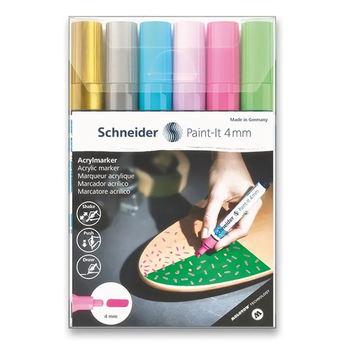 Hlavný obrázok produktu Akrylový popisovač Schneider Paint-It 320 souprava V2, 6 barev
