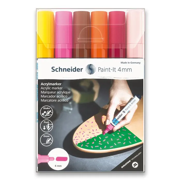 Hlavný obrázok produktu Akrylový popisovač Schneider Paint-It 320 souprava V3, 6 barev