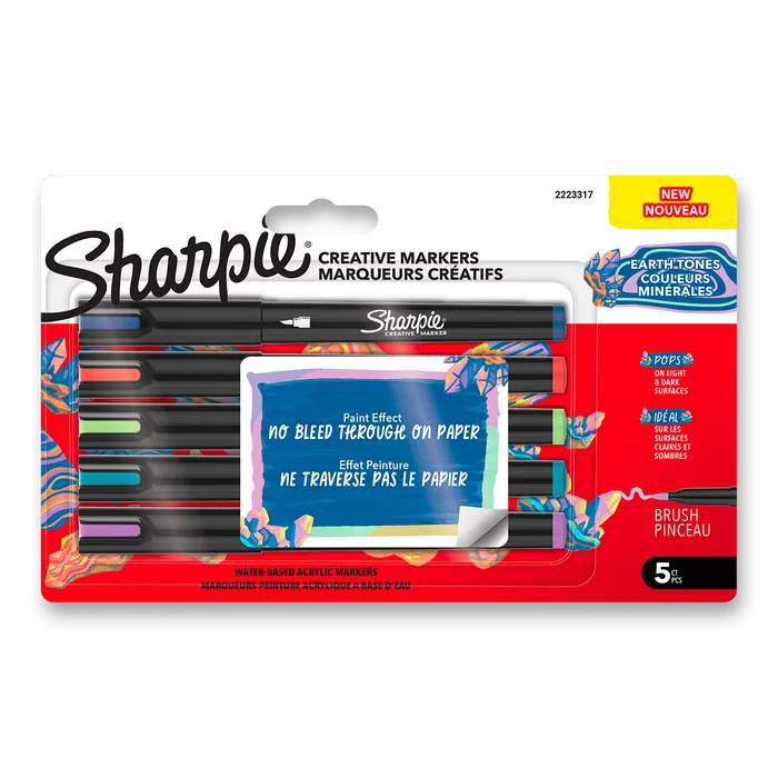 Hlavný obrázok produktu Akrylový popisovač Sharpie Acrylic Marker Brush Earth Tones [5 ks]