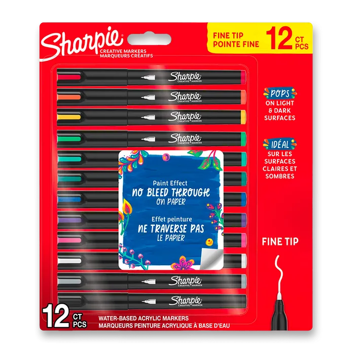 Hlavný obrázok produktu Akrylový popisovač Sharpie Acrylic Marker Bullet Fine [12 ks]