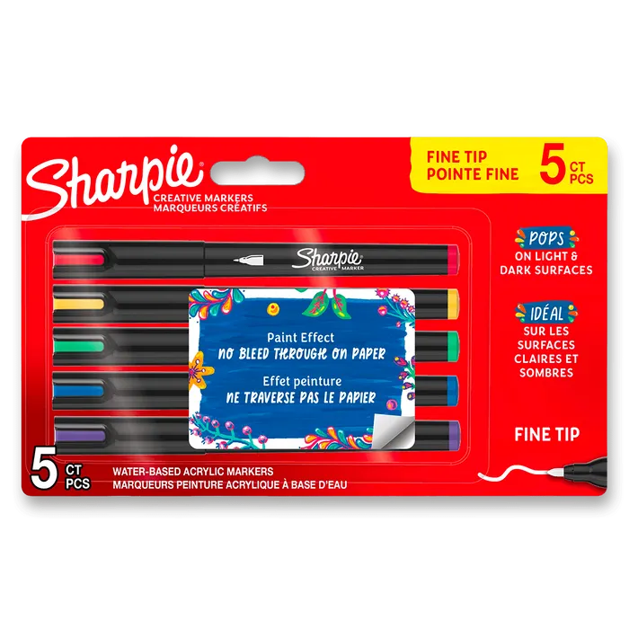 Hlavný obrázok produktu Akrylový popisovač Sharpie Acrylic Marker Bullet Fine [5 ks]