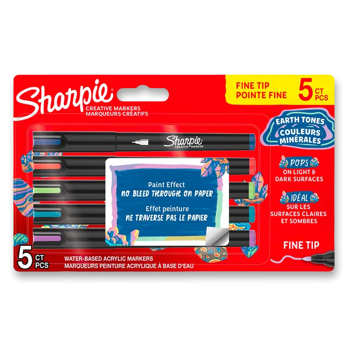 Hlavný obrázok produktu Akrylový popisovač Sharpie Acrylic Marker Bullet Fine Earth Tones [5 ks]