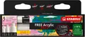 Ďalší obrázok produktu Akrylový popisovač STABILO FREE Acrylic biela 3 ks sada - 3 hroty