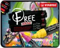 Akrylový popisovač STABILO FREE Acrylic Štartovacia 11 ks sada - mix farieb s 3 hrotmi