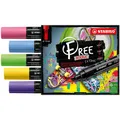 Akrylový popisovač STABILO FREE Acrylic T800C Klinový hrot 4-10 mm - Seaside, sada 5 ks