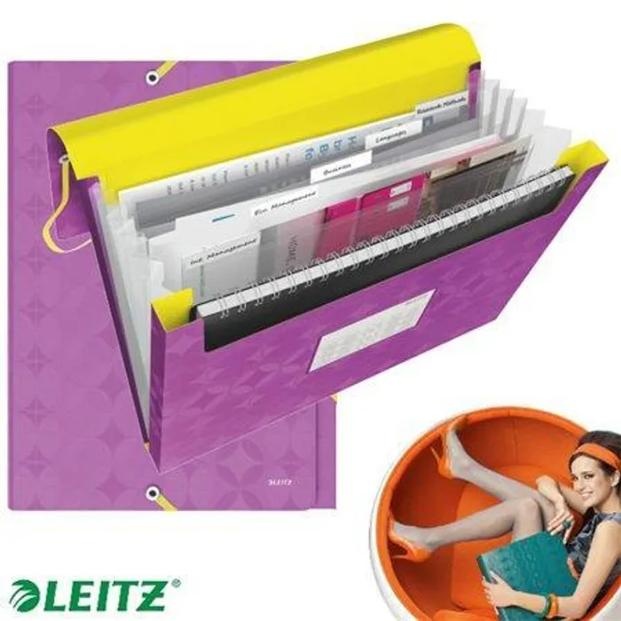 Hlavný obrázok produktu Aktovka na spisy s přihrádkami Leitz Retro Chic, Fialová