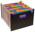 Aktovka s priehradkami Rainbow Class, 25 častí, čierna, PP, VIQUEL