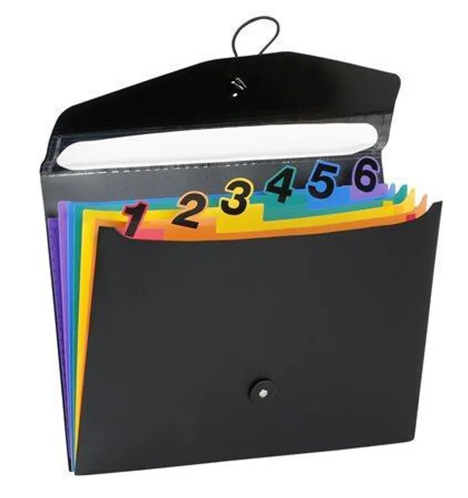 Hlavný obrázok produktu Aktovka s přihrádkami "Rainbow Class", 6 částí, s okénkem,  černá, PP, VIQUEL
