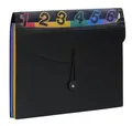 Taška s priehradkami "Rainbow Class", 6 častí, s okienkom, čierna, PP, VIQUEL