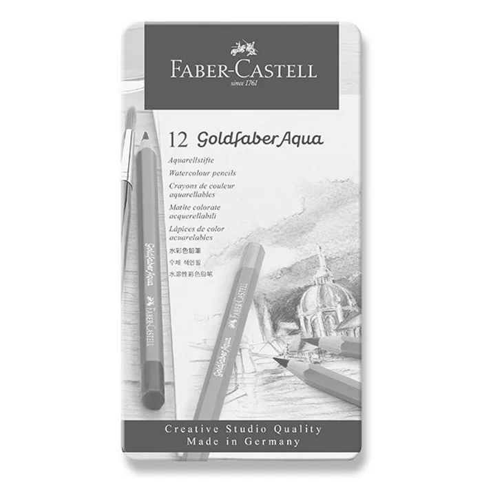 Hlavný obrázok produktu Akvarelová Pastelka Goldfaber Aqua, plechová krabička 12ks  Faber Castell (114612)