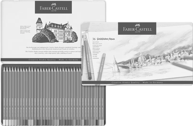 Hlavný obrázok produktu Akvarelová Pastelka Goldfaber Aqua, plechová krabička 36ks  Faber Castell 114636