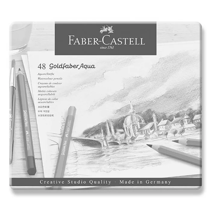 Hlavný obrázok produktu Akvarelová Pastelka Goldfaber Aqua, plechová krabička 48ks Faber Castell 114648