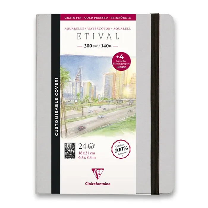Hlavný obrázok produktu Akvarelové album Clairefontaine Etival Cold Pressed 21 x 16 cm, 24 listů, 300 g