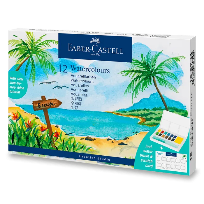 Hlavný obrázok produktu Akvarelové barvy Faber-Castell s paletou Tropical [12 ks]