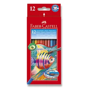Akvarelové pastelky Faber-Castell 12 farieb + štetec