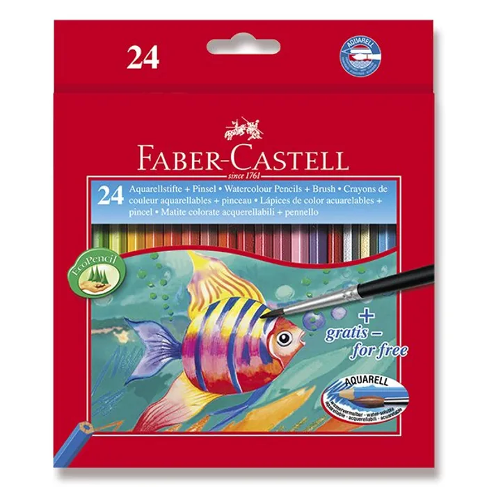 Hlavný obrázok produktu Akvarelové pastelky Faber-Castell 24 barev + štětec