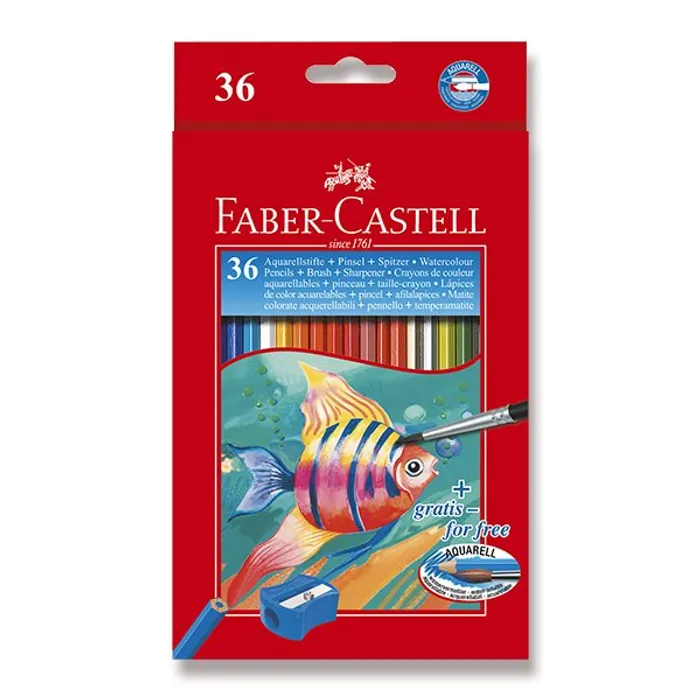 Hlavný obrázok produktu Pastelky Akvarelové pap.krabička 36ks + štěteček Faber Castell (114437)